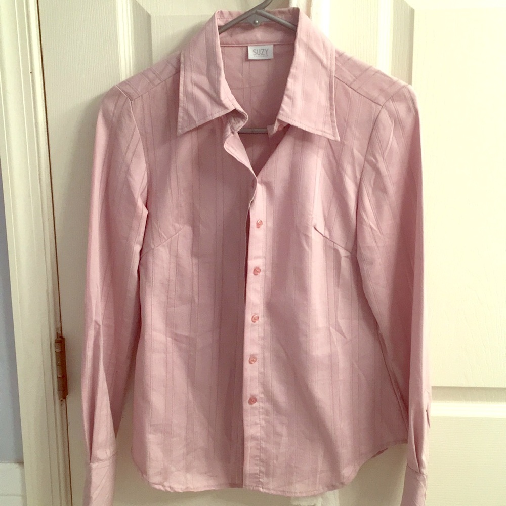 Dress shirt:  pink/dusty rose.  Super cute!